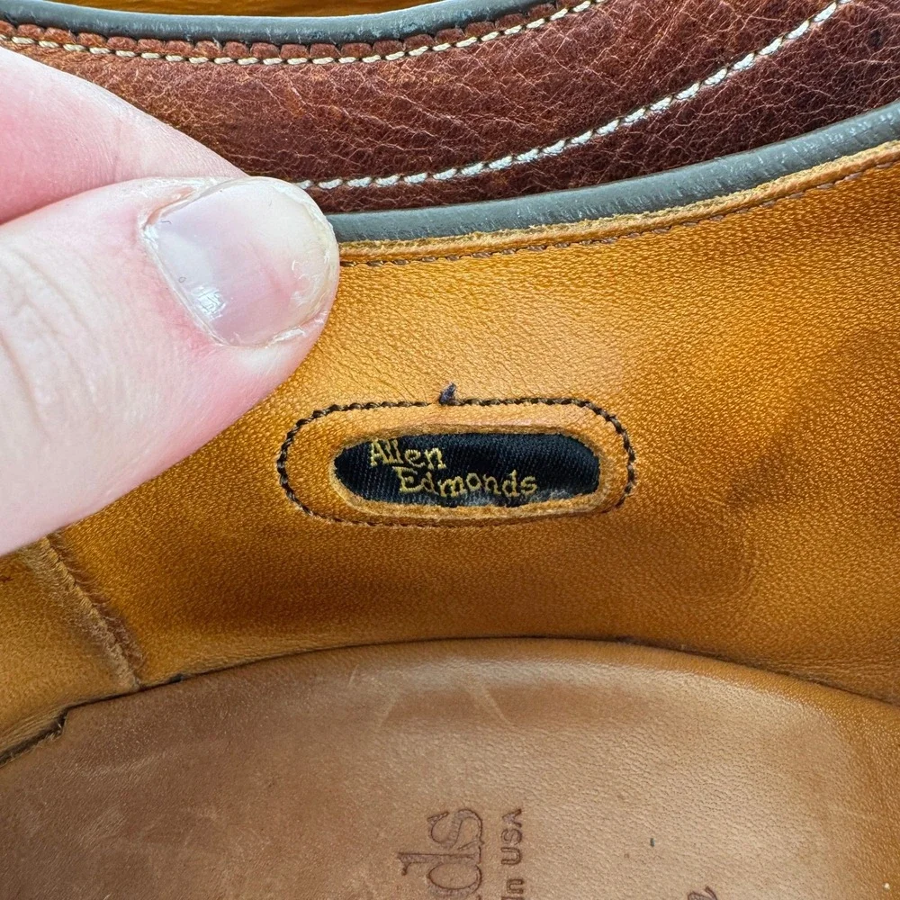 Allen Edmonds Mapleton 7954 Brown Leather Split Toe Derby Shoes Mens 10.5 C‎ USA